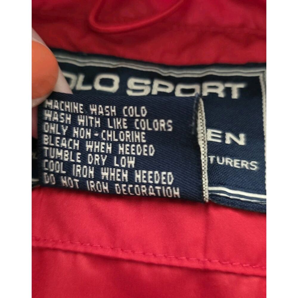 Vintage Ralph Lauren Jacket Mens Red Embroidered Polo Sport Size L - Picture 9 of 11